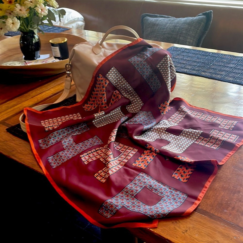 Authentic longchamp silk scarf.   New without tags